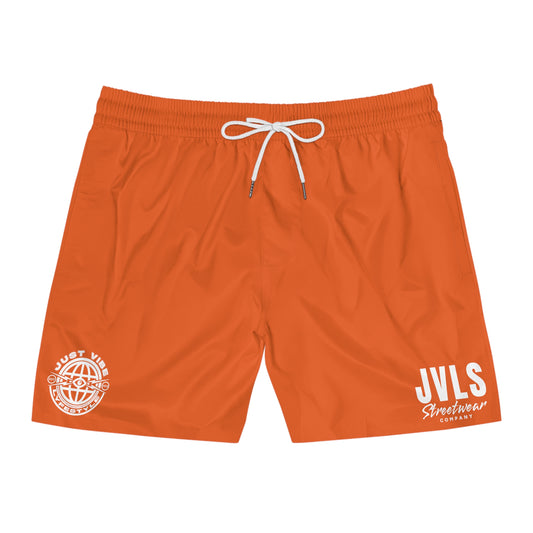 Orange Mid-Length Swim Shorts