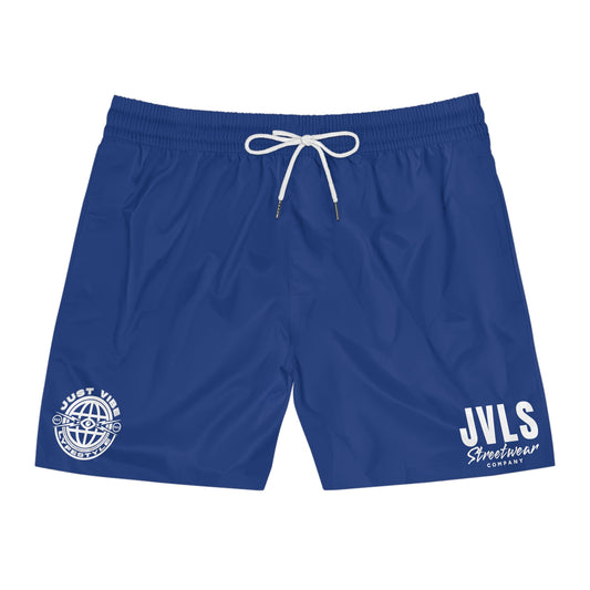 Blue Mid-Length Swim Shorts