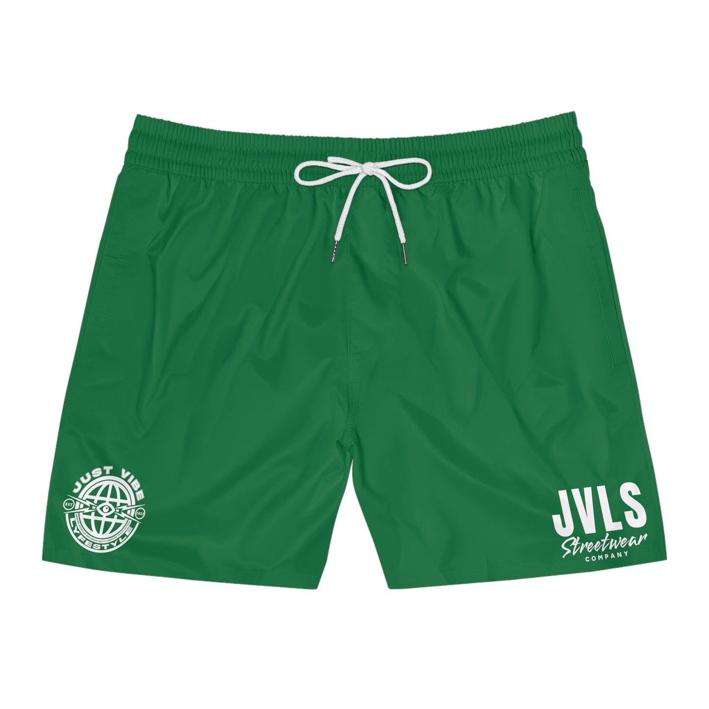 Dark Green Mid-Length Swim Shorts